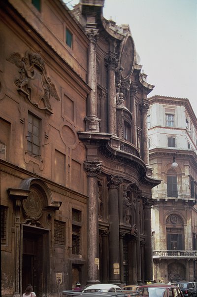Facades of the Church and Monastery of San Carlo alle Quattro Fontane, Rome by Francesco Borromini